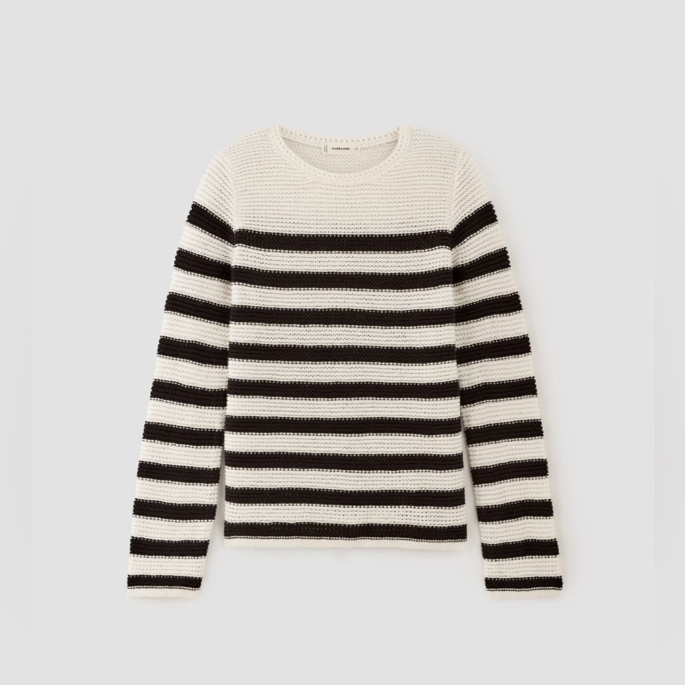 Everlane THE ORGANIC COTTON OPEN-STITCH CREW large - Picture 2 of 16